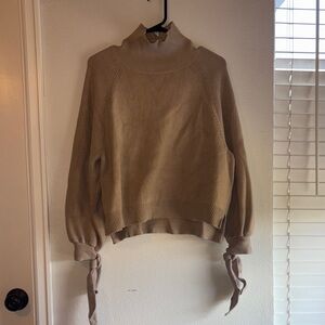 Pink Lily Tan Cowl Neck Sweater